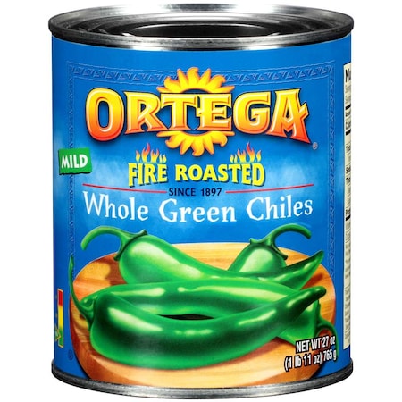Ortega Fire Roasted Whole Green Chiles 27 oz. Cans, PK12 PK12 701019
